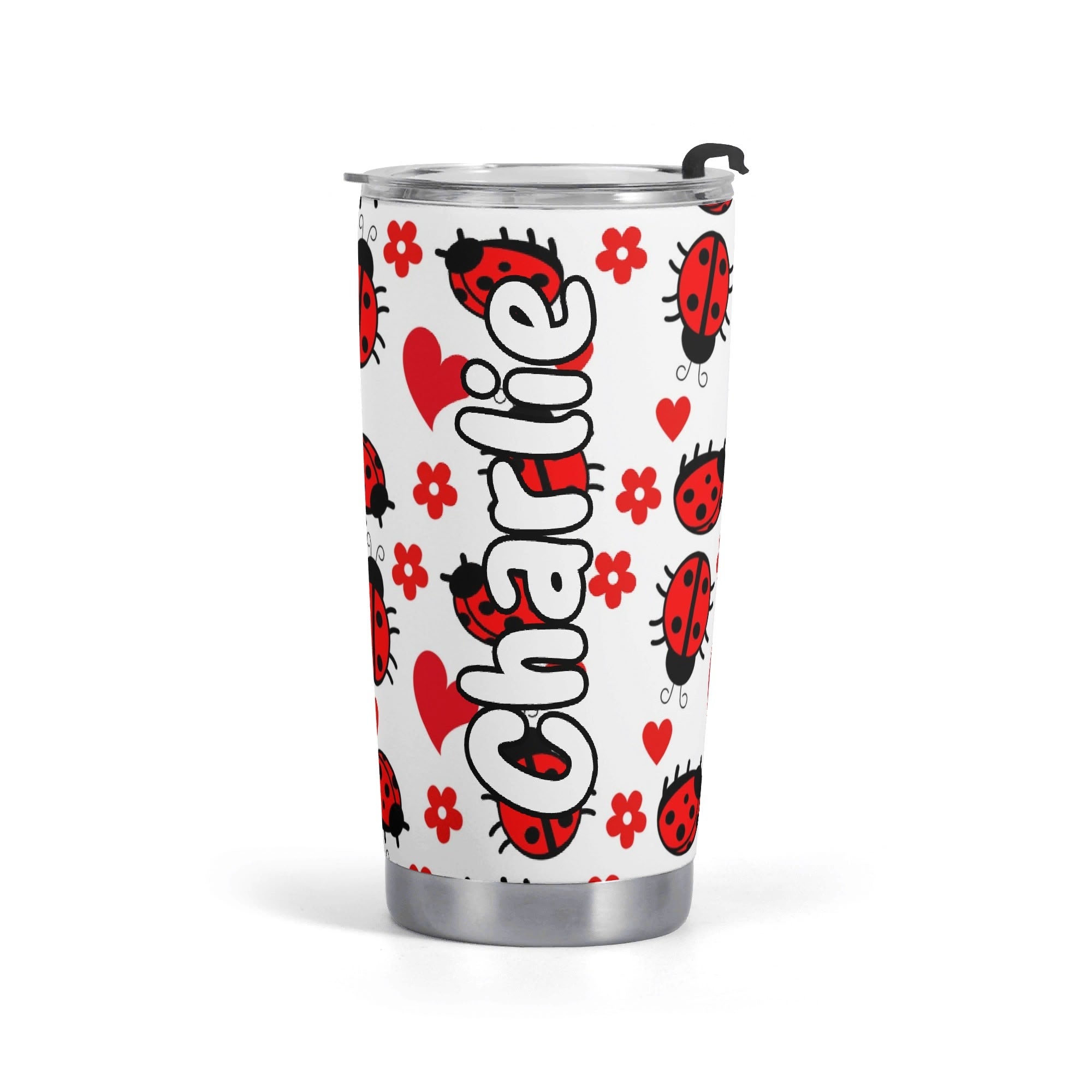 Personalised - Ladybugs - Stainless Steel 20oz Travel Mug Default Title Personalised 20oz Travel Mug animal Printed Offshore