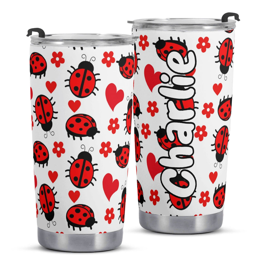 Personalised - Ladybugs - Stainless Steel 20oz Travel Mug Personalised 20oz Travel Mug animal Printed Offshore