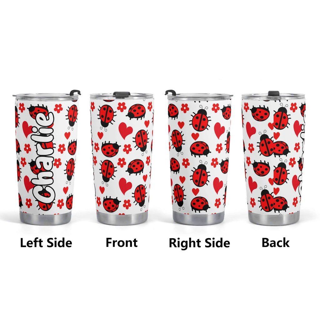 Personalised - Ladybugs - Stainless Steel 20oz Travel Mug Personalised 20oz Travel Mug animal Printed Offshore