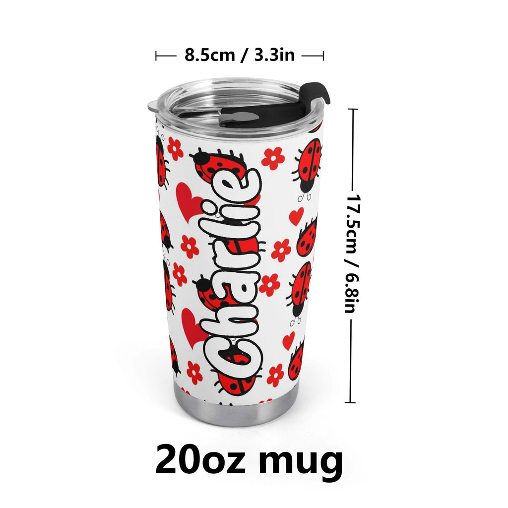 Personalised - Ladybugs - Stainless Steel 20oz Travel Mug Personalised 20oz Travel Mug animal Printed Offshore
