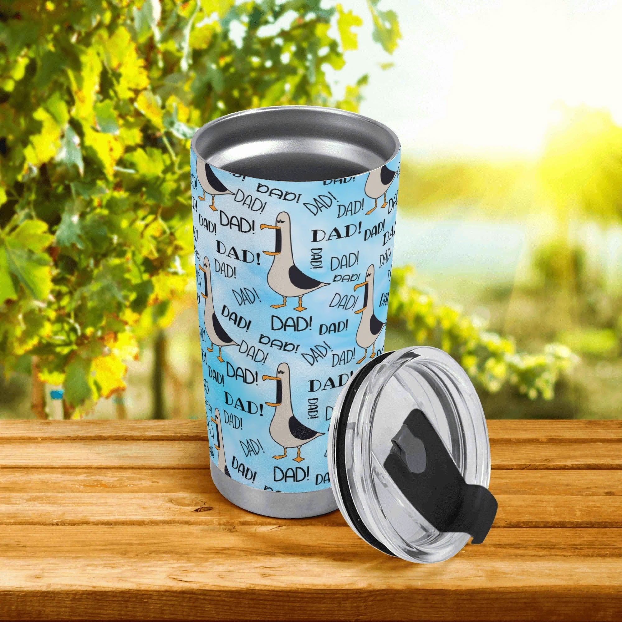 Personalised - Dad Seagull - Stainless Steel 20oz Travel Mug Personalised 20oz Travel Mug Dad Printed Offshore