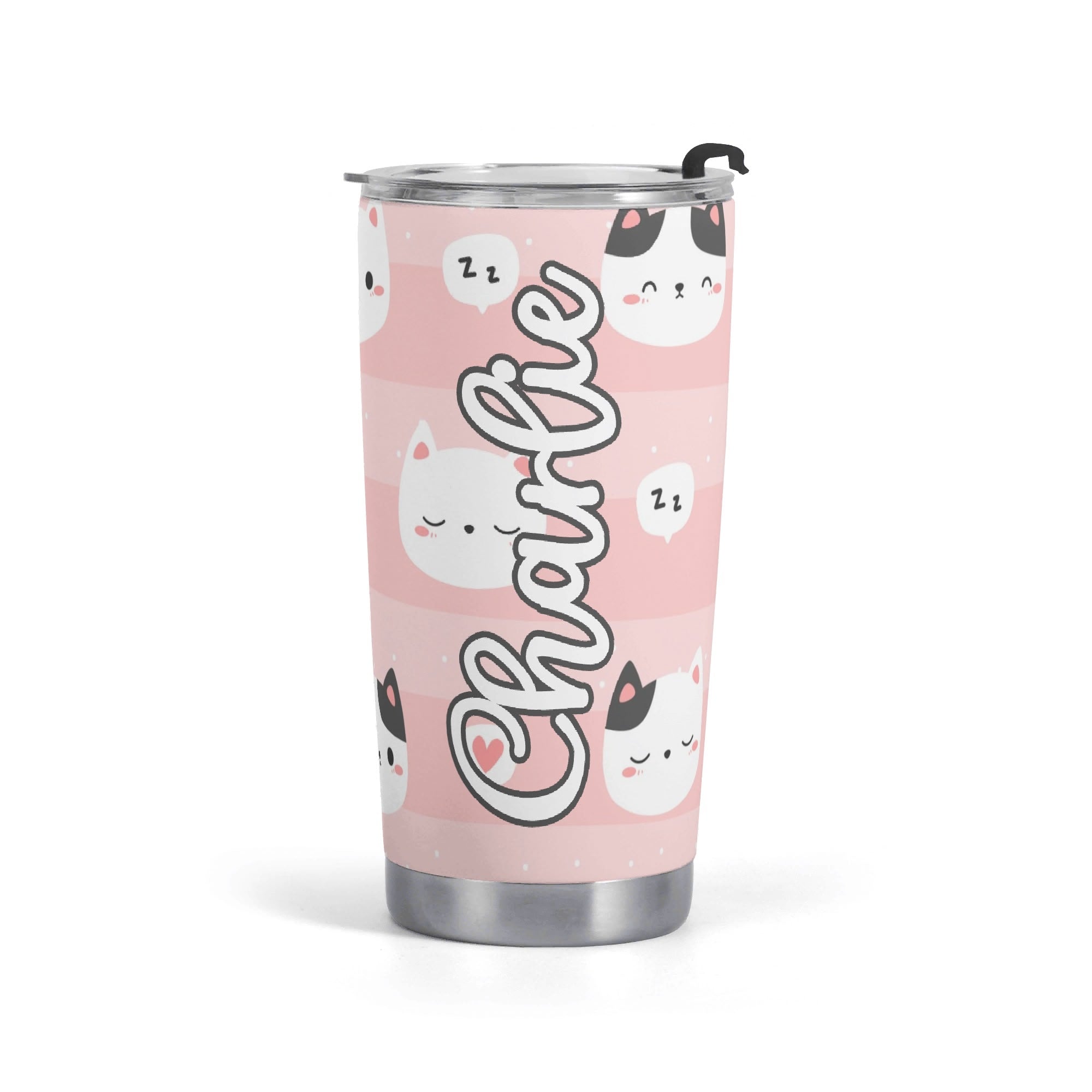 Personalised - Pink Cats - Stainless Steel 20oz Travel Mug Default Title Personalised 20oz Travel Mug animal Printed Offshore