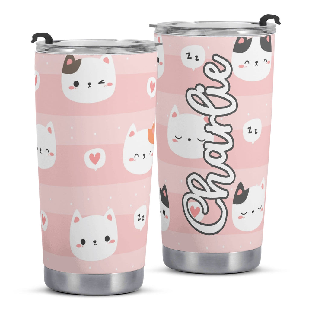 Personalised - Pink Cats - Stainless Steel 20oz Travel Mug Personalised 20oz Travel Mug animal Printed Offshore