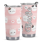 Personalised - Pink Cats - Stainless Steel 20oz Travel Mug Personalised 20oz Travel Mug animal Printed Offshore