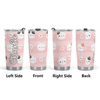 Personalised - Pink Cats - Stainless Steel 20oz Travel Mug Personalised 20oz Travel Mug animal Printed Offshore