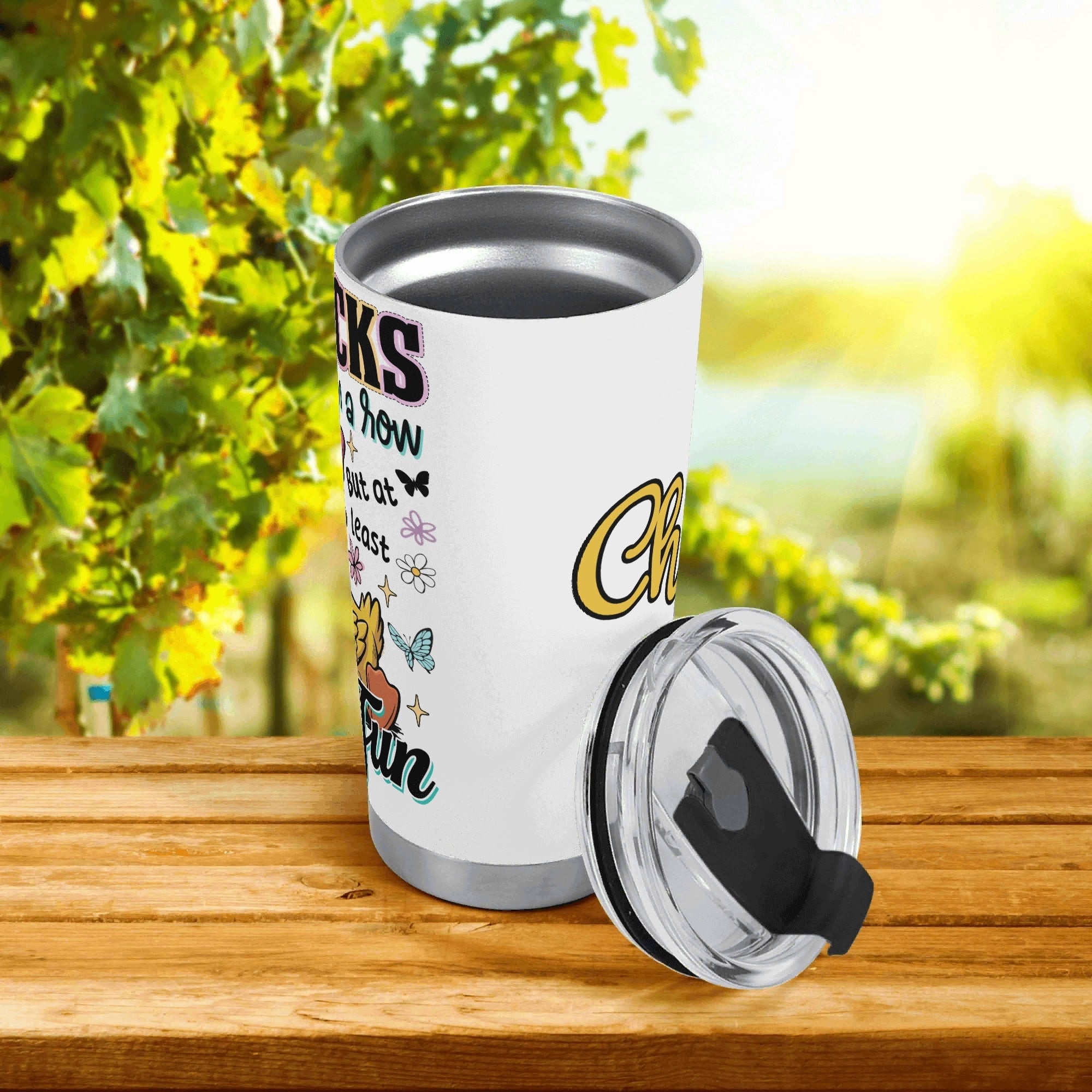 Personalised - My Ducks May Not Be In A Row - Stainless Steel 20oz Travel Mug Personalised 20oz Travel Mug animal Printed Offshore