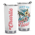 Personalised - Just Go With The Flow, Ocean Turtle - Stainless Steel 20oz Travel Mug Personalised 20oz Travel Mug Ocean Printed Offshore