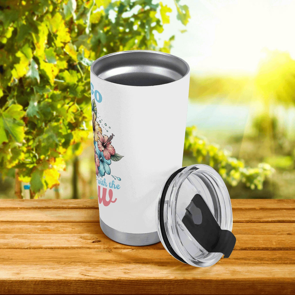 Personalised - Just Go With The Flow, Ocean Turtle - Stainless Steel 20oz Travel Mug Personalised 20oz Travel Mug Ocean Printed Offshore