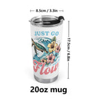 Personalised - Just Go With The Flow, Ocean Turtle - Stainless Steel 20oz Travel Mug Personalised 20oz Travel Mug Ocean Printed Offshore