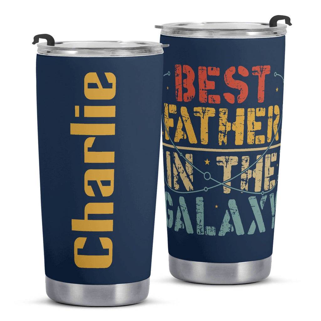 Personalised - Best Father In The Galaxy - Stainless Steel 20oz Travel Mug Personalised 20oz Travel Mug Dad Printed Offshore Space