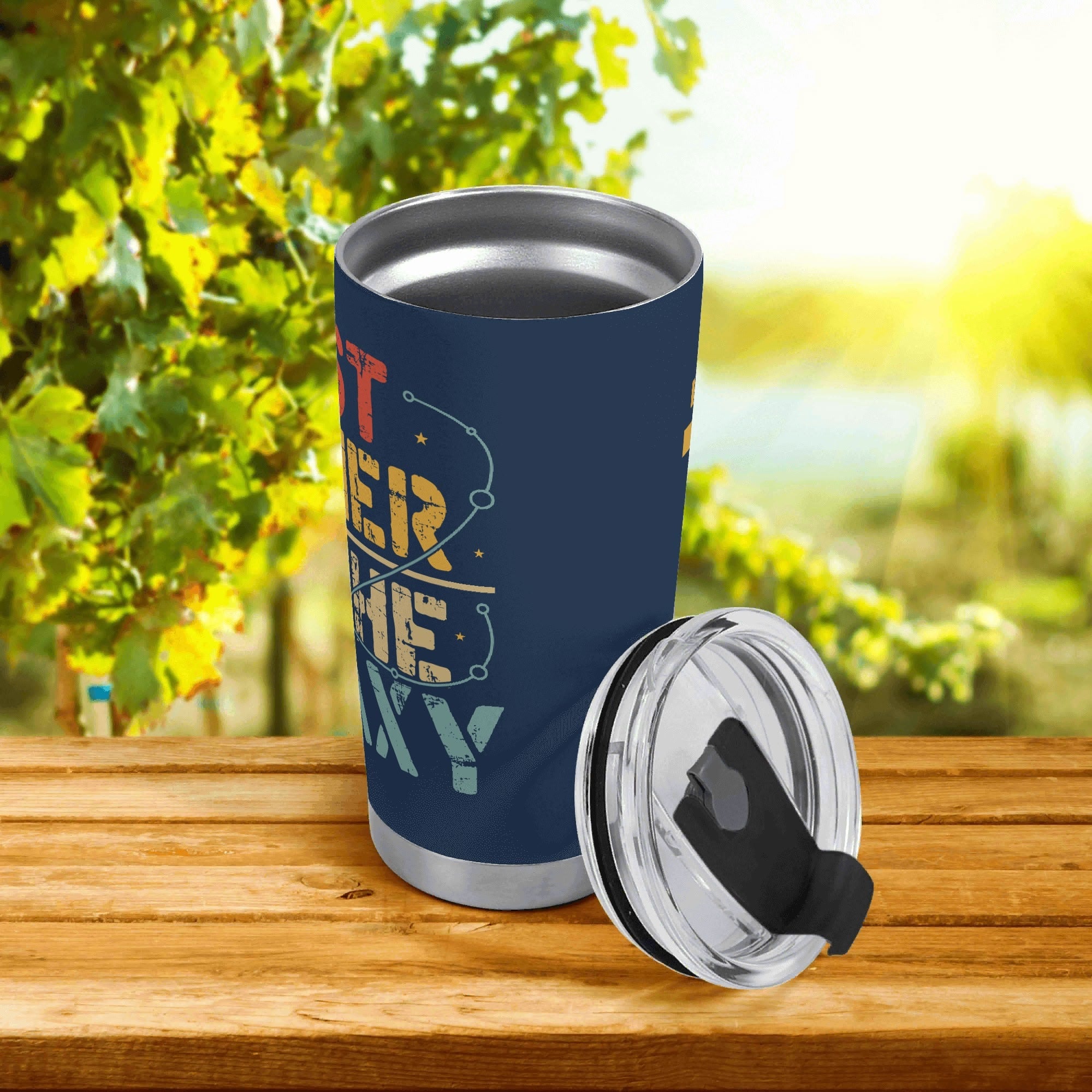 Personalised - Best Father In The Galaxy - Stainless Steel 20oz Travel Mug Personalised 20oz Travel Mug Dad Printed Offshore Space