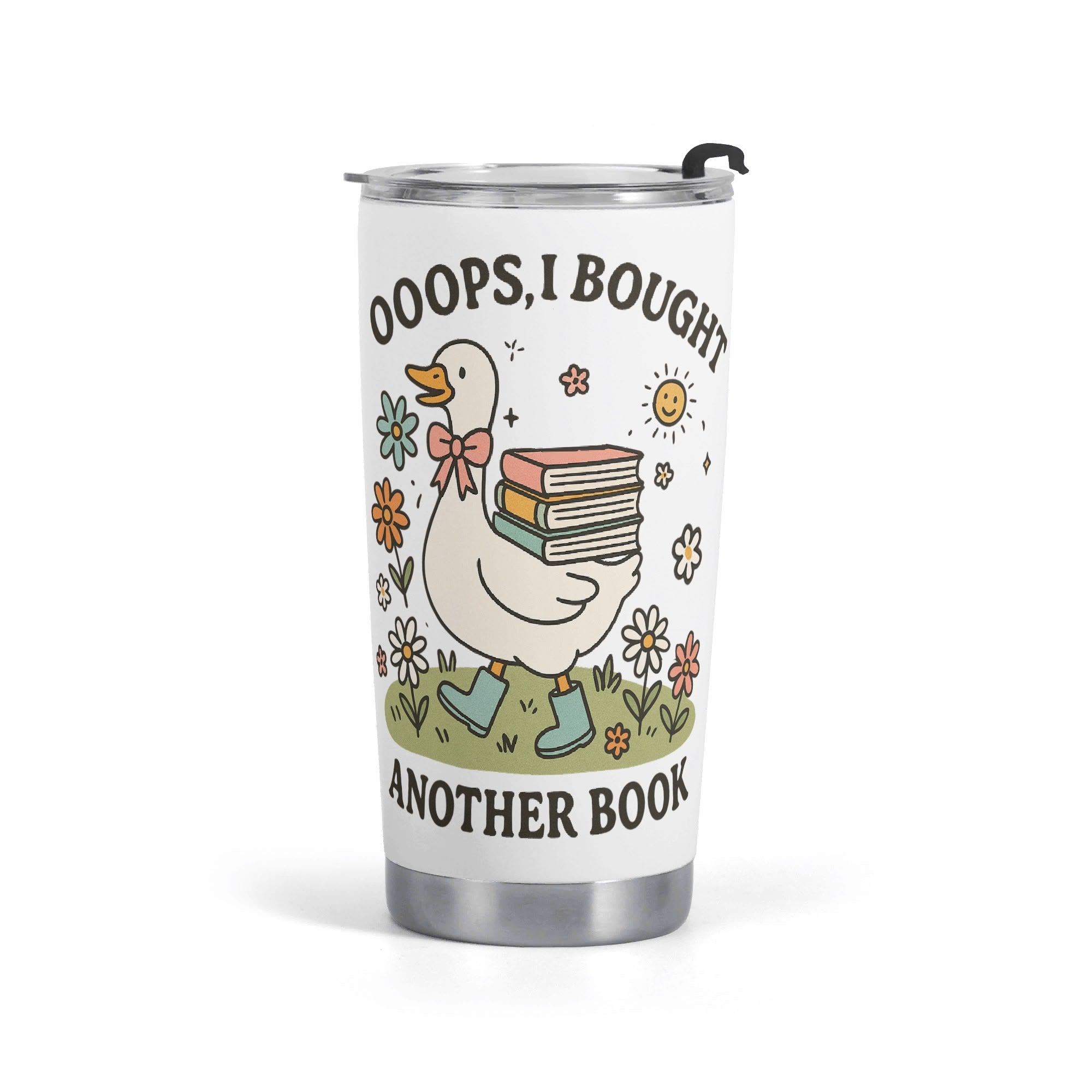 Personalised - Oops, I Bought Another Book, Goose - Stainless Steel 20oz Travel Mug Default Title Personalised 20oz Travel Mug animal Printed Offshore Reading