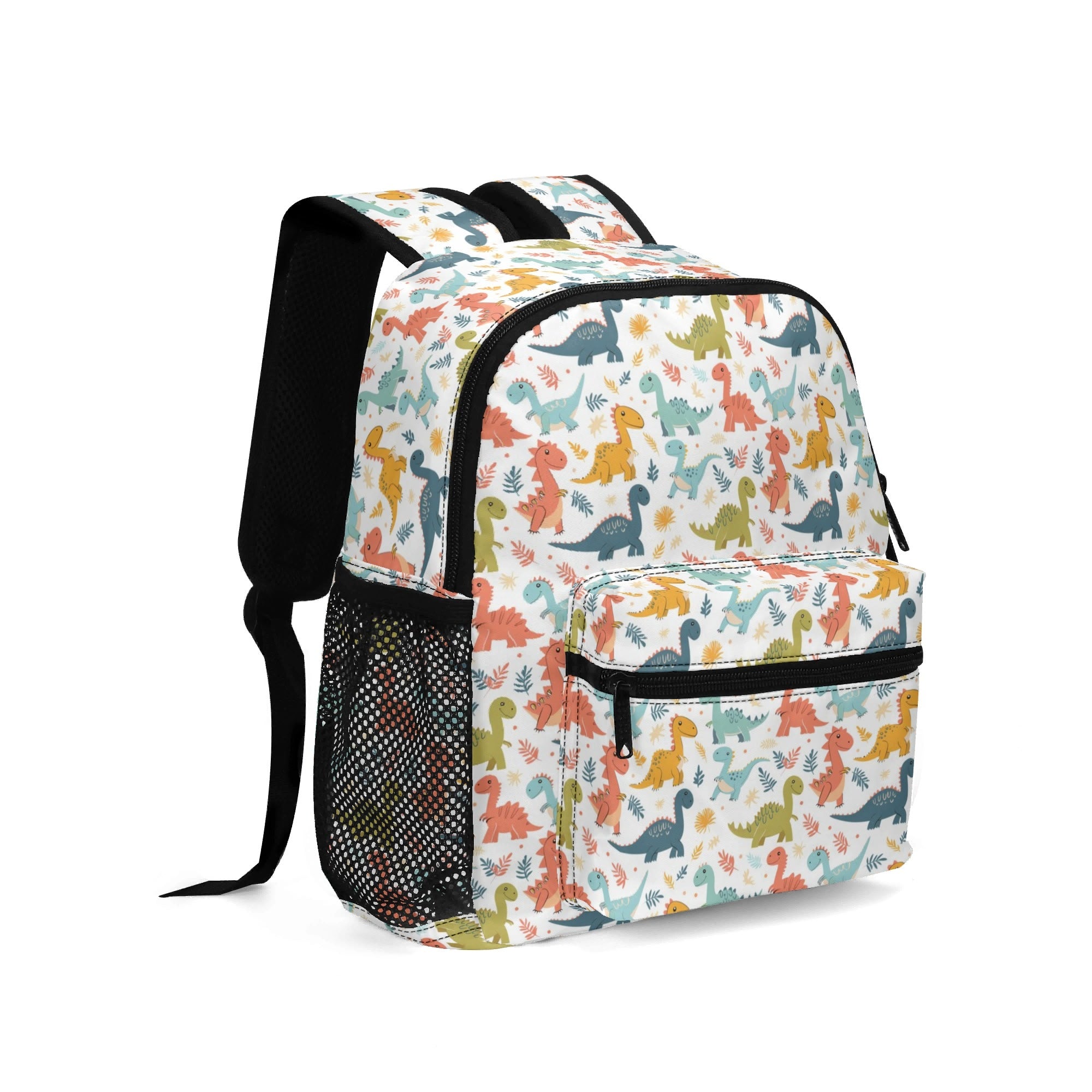 Personalised - Cute Colourful Dinosaurs - Small Kids Backpack, Name On Back Personalised Small Kids Backpack animal Printed Offshore