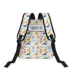 Personalised Cute Colourful Dinosaurs Small Kids Backpack, Name On Back Personalised Small Kids Backpack animal Printed Offshore