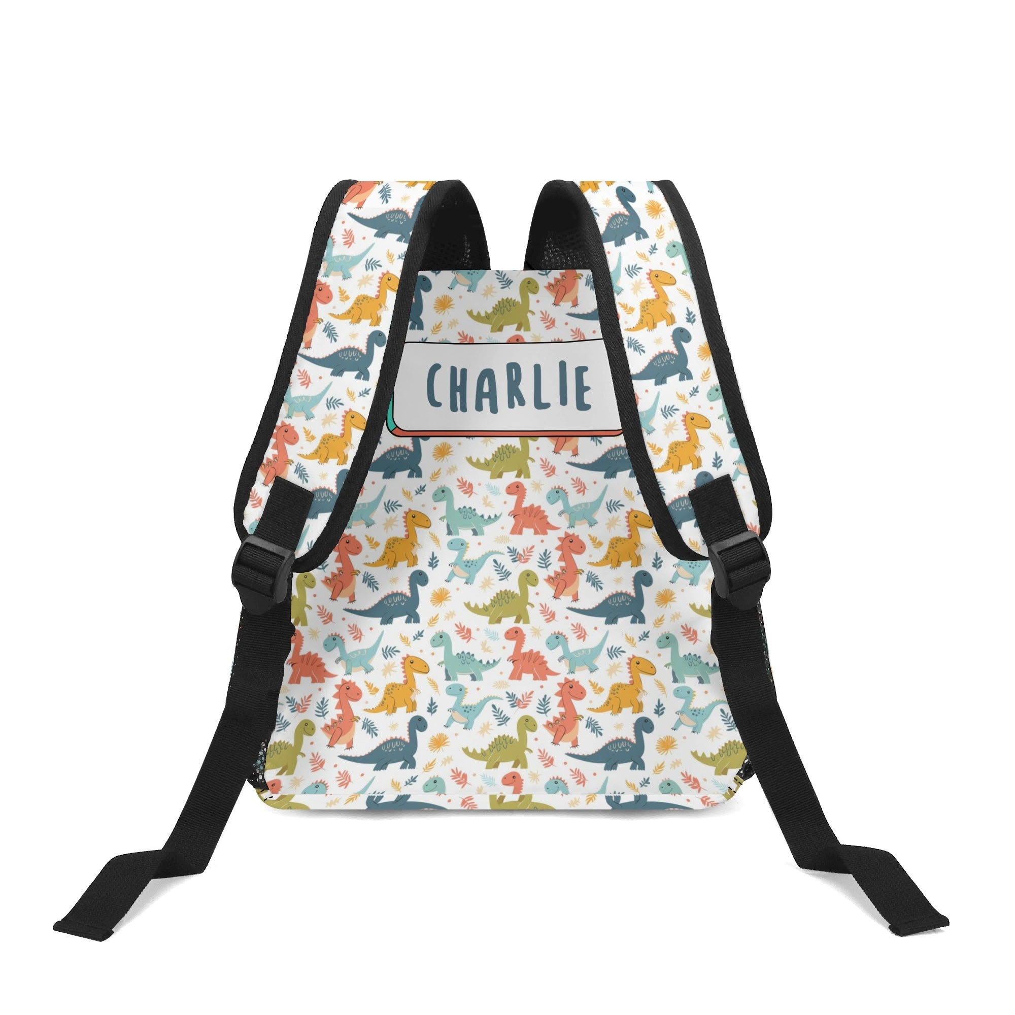 Personalised - Cute Colourful Dinosaurs - Small Kids Backpack, Name On Back Personalised Small Kids Backpack animal Printed Offshore