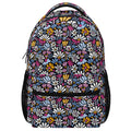 Graphic Flowers On Black 15 Inch School Backpack Default Title School Backpack Plants Printed Offshore