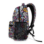Graphic Flowers On Black 15 Inch School Backpack School Backpack Plants Printed Offshore