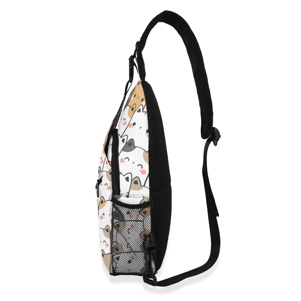 Hi Cat Crowd Chest Crossbody Bag with Adjustable Strap Chest Crossbody Bag animal Printed Offshore