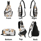 Hi Cat Crowd Chest Crossbody Bag with Adjustable Strap Chest Crossbody Bag animal Printed Offshore