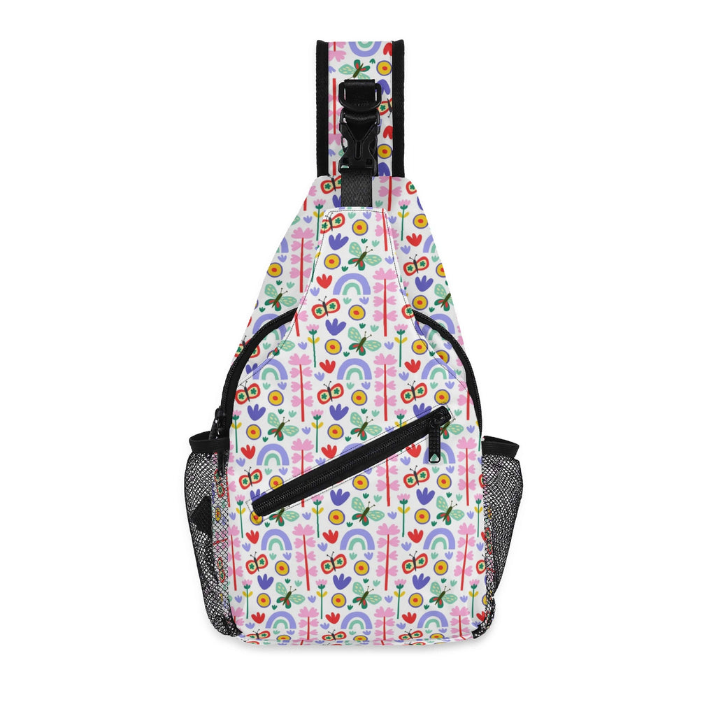 Rainbows And Butterflies Chest Crossbody Bag with Adjustable Strap Default Title Chest Crossbody Bag Printed Offshore