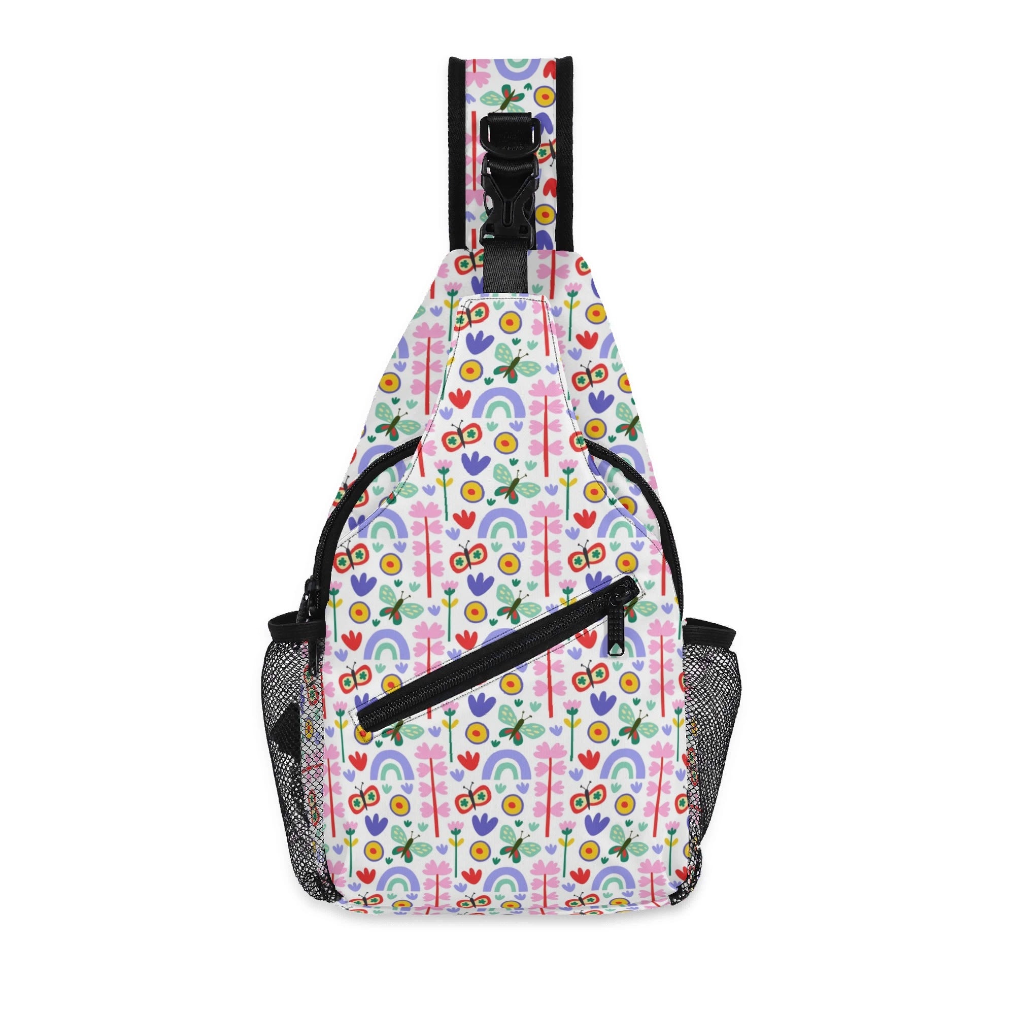 Rainbows And Butterflies - Chest Crossbody Bag with Adjustable Strap Default Title Chest Crossbody Bag Printed Offshore