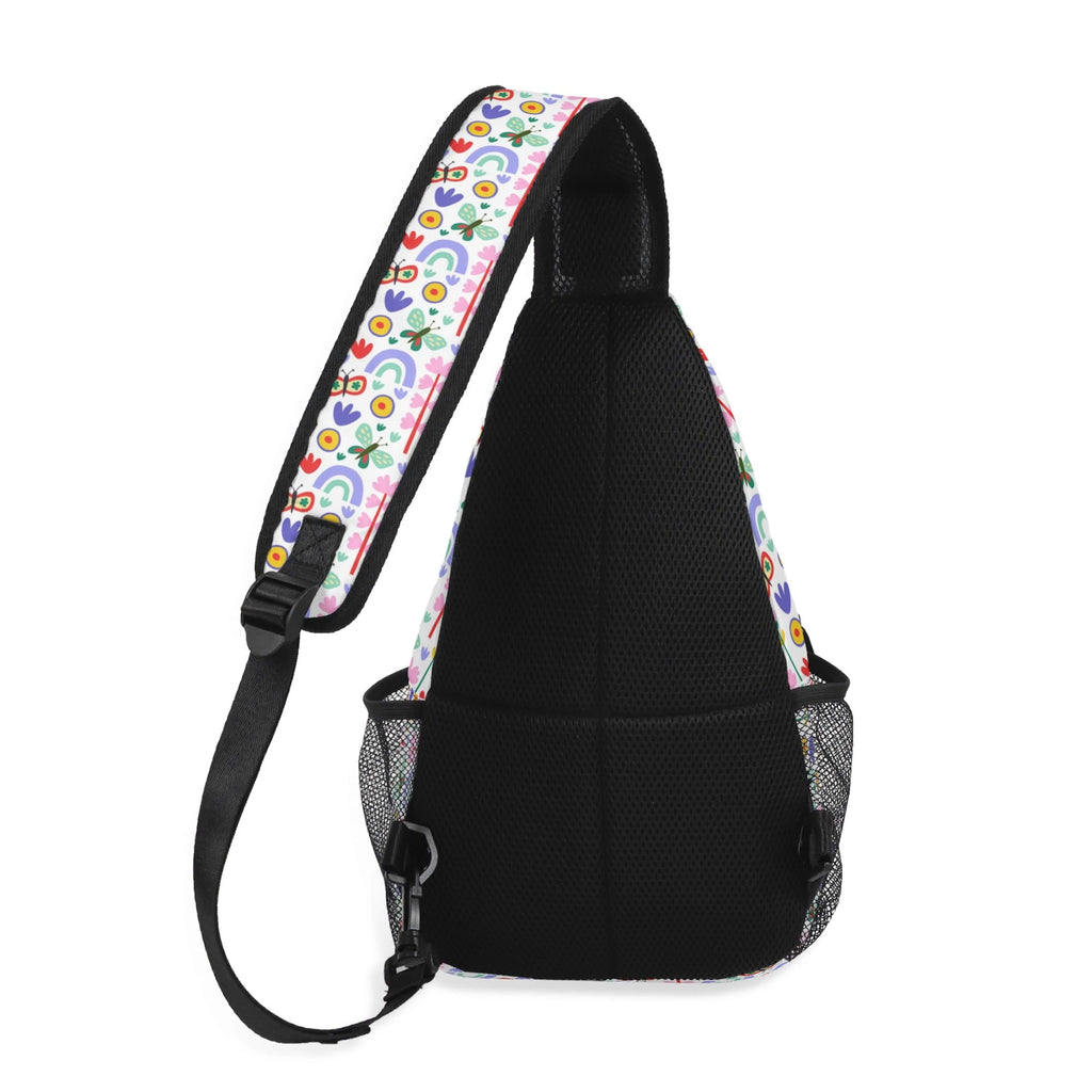 Rainbows And Butterflies Chest Crossbody Bag with Adjustable Strap Chest Crossbody Bag Printed Offshore
