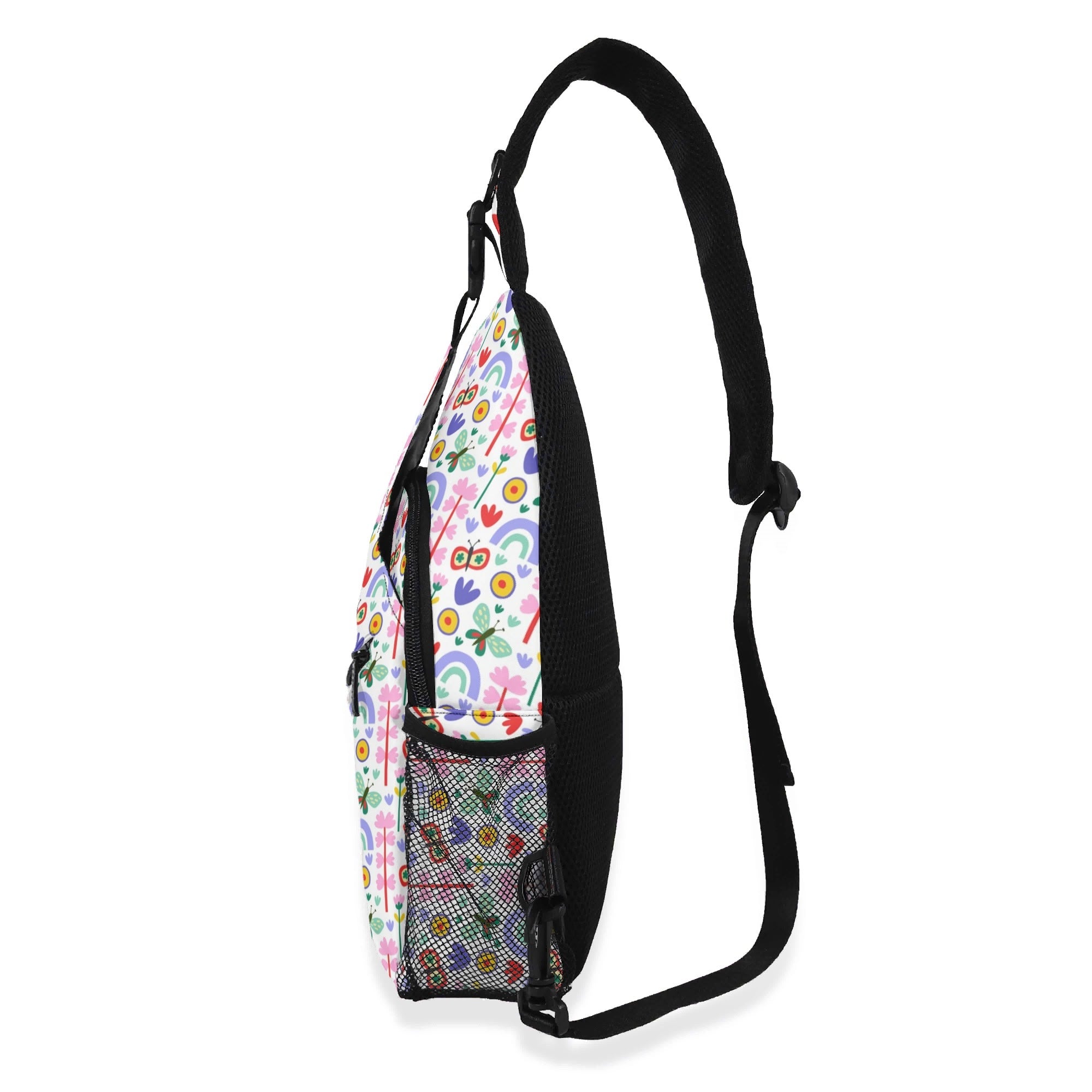 Rainbows And Butterflies Chest Crossbody Bag with Adjustable Strap Chest Crossbody Bag Printed Offshore