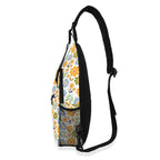 Retro Boho Flowers Chest Crossbody Bag with Adjustable Strap Chest Crossbody Bag Plants Printed Offshore