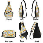Retro Boho Flowers Chest Crossbody Bag with Adjustable Strap Chest Crossbody Bag Plants Printed Offshore
