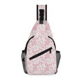 Pink Hawaiian Floral Chest Crossbody Bag with Adjustable Strap Default Title Chest Crossbody Bag Plants Printed Offshore