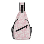 Pink Hawaiian Floral Chest Crossbody Bag with Adjustable Strap Default Title Chest Crossbody Bag Plants Printed Offshore