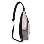 Pink Hawaiian Floral Chest Crossbody Bag with Adjustable Strap Chest Crossbody Bag Plants Printed Offshore