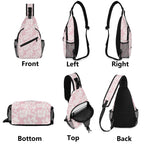 Pink Hawaiian Floral Chest Crossbody Bag with Adjustable Strap Chest Crossbody Bag Plants Printed Offshore