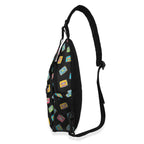 Colourful Cassettes Chest Crossbody Bag with Adjustable Strap Chest Crossbody Bag Music Printed Offshore Retro