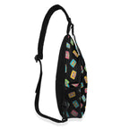 Colourful Cassettes Chest Crossbody Bag with Adjustable Strap Chest Crossbody Bag Music Printed Offshore Retro