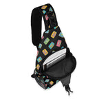 Colourful Cassettes Chest Crossbody Bag with Adjustable Strap Chest Crossbody Bag Music Printed Offshore Retro