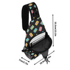 Colourful Cassettes Chest Crossbody Bag with Adjustable Strap Chest Crossbody Bag Music Printed Offshore Retro