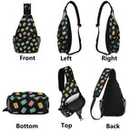 Colourful Cassettes Chest Crossbody Bag with Adjustable Strap Chest Crossbody Bag Music Printed Offshore Retro