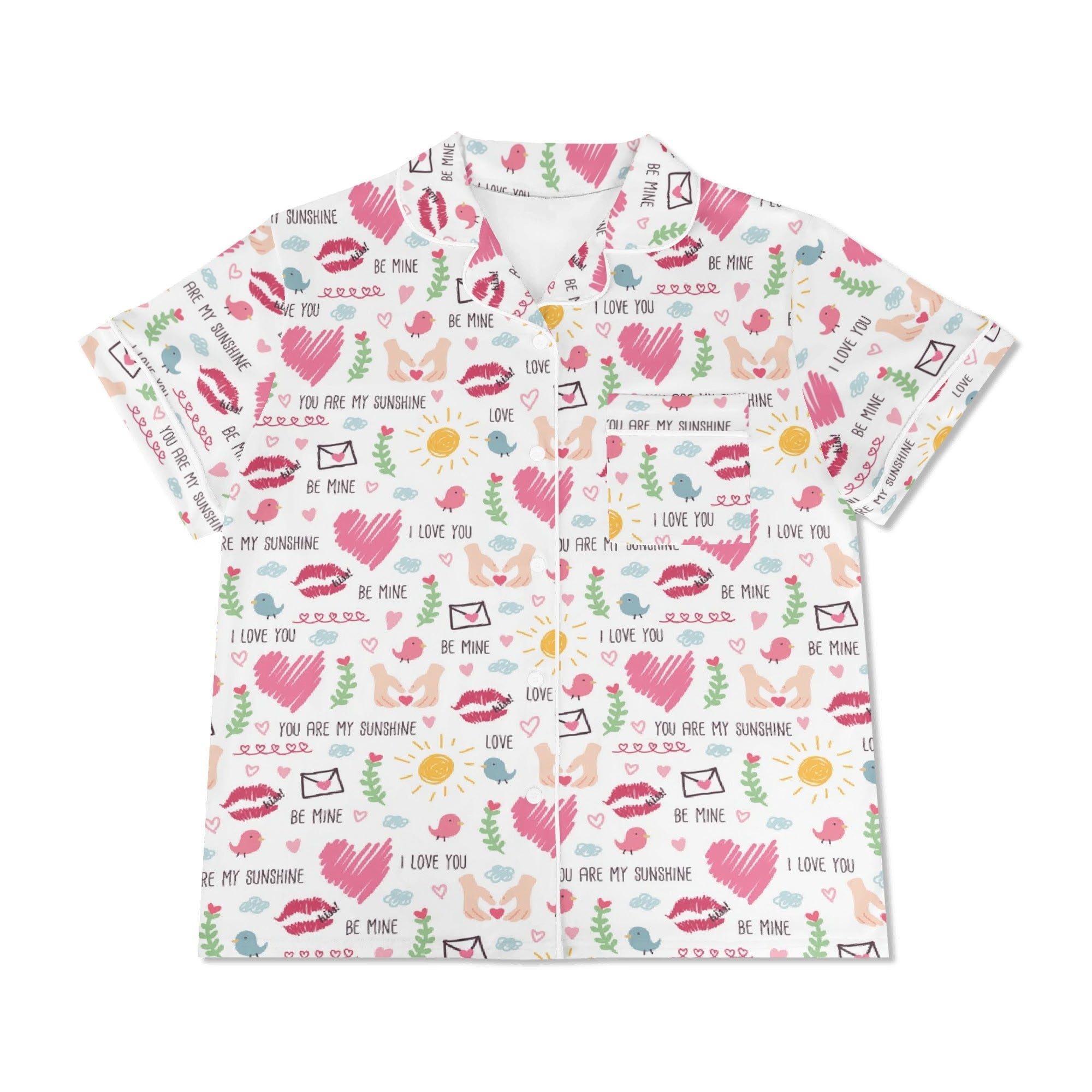Valentine - Womens Short Sleeve 2-Piece Pyjama Set Women's Short Sleeve Pyjamas Love Printed Offshore