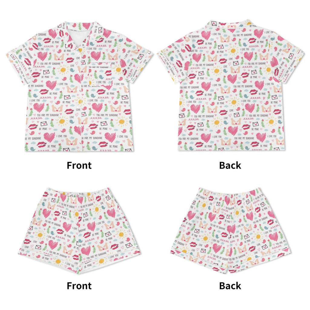 Valentine - Womens Short Sleeve 2-Piece Pyjama Set Women's Short Sleeve Pyjamas Love Printed Offshore