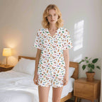 Cute Little Bugs Womens Short Sleeve 2-Piece Pyjama Set 2XL Women's Short Sleeve Pyjamas animal Printed Offshore