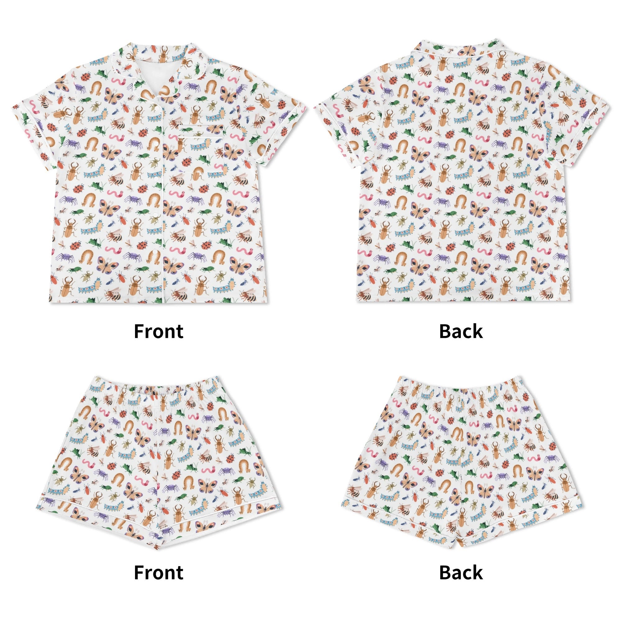 Cute Little Bugs Womens Short Sleeve 2-Piece Pyjama Set Women's Short Sleeve Pyjamas animal Printed Offshore