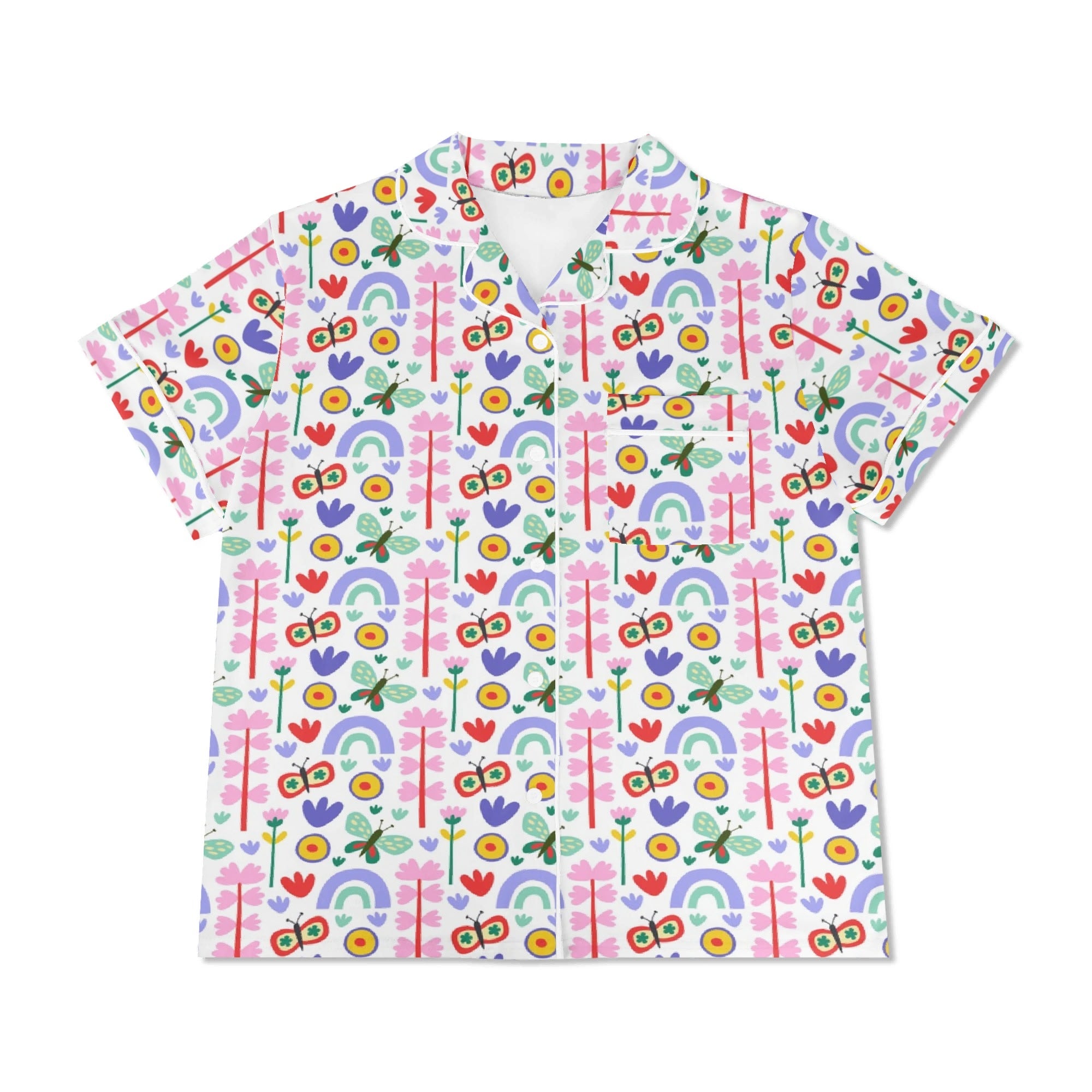 Rainbows And Butterflies Womens Short Sleeve 2-Piece Pyjama Set Women's Short Sleeve Pyjamas animal Printed Offshore