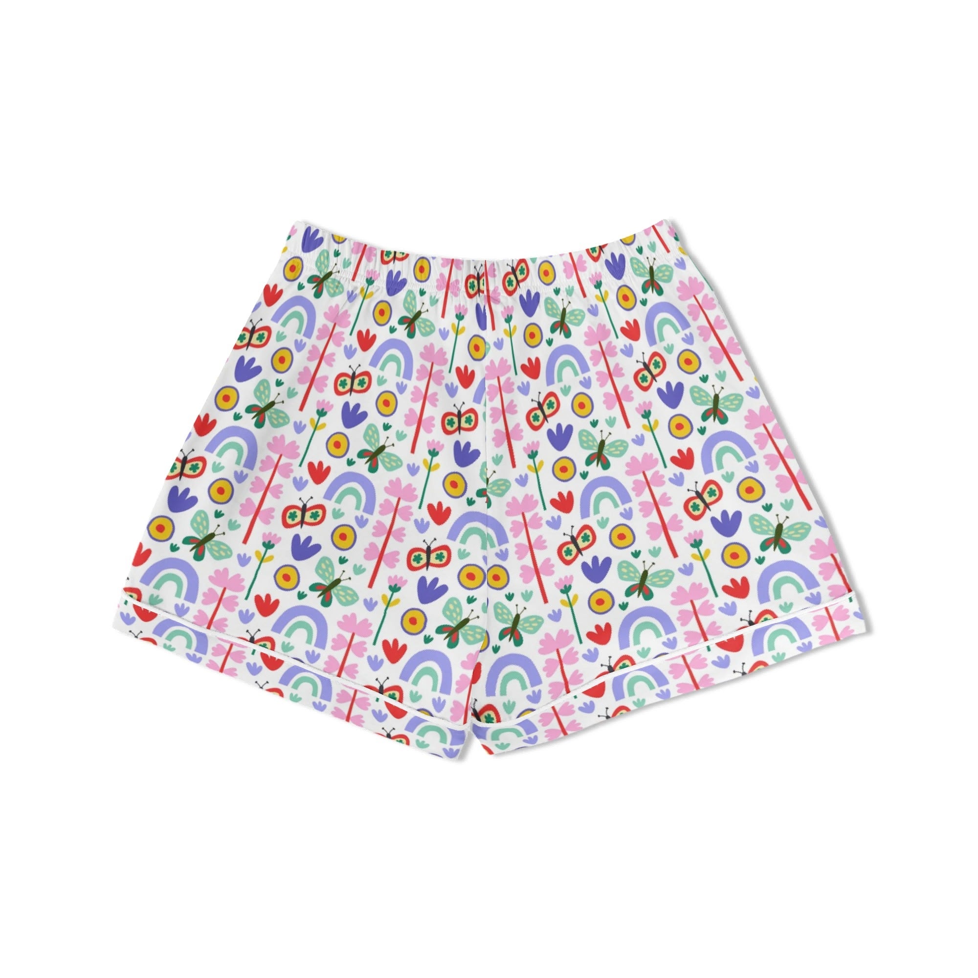 Rainbows And Butterflies Womens Short Sleeve 2-Piece Pyjama Set Women's Short Sleeve Pyjamas animal Printed Offshore
