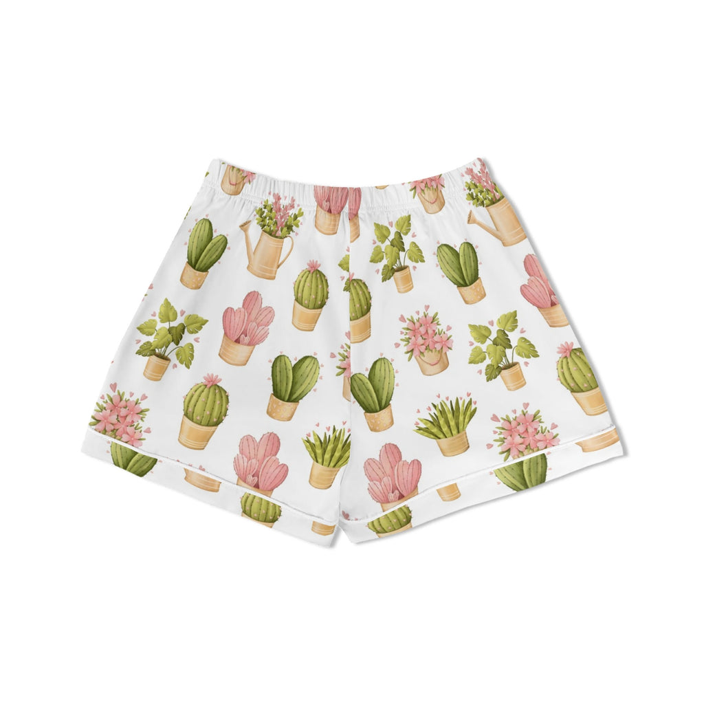 Cactus Pots And Flowers Womens Short Sleeve 2-Piece Pyjama Set Women's Short Sleeve Pyjamas Plants Printed Offshore