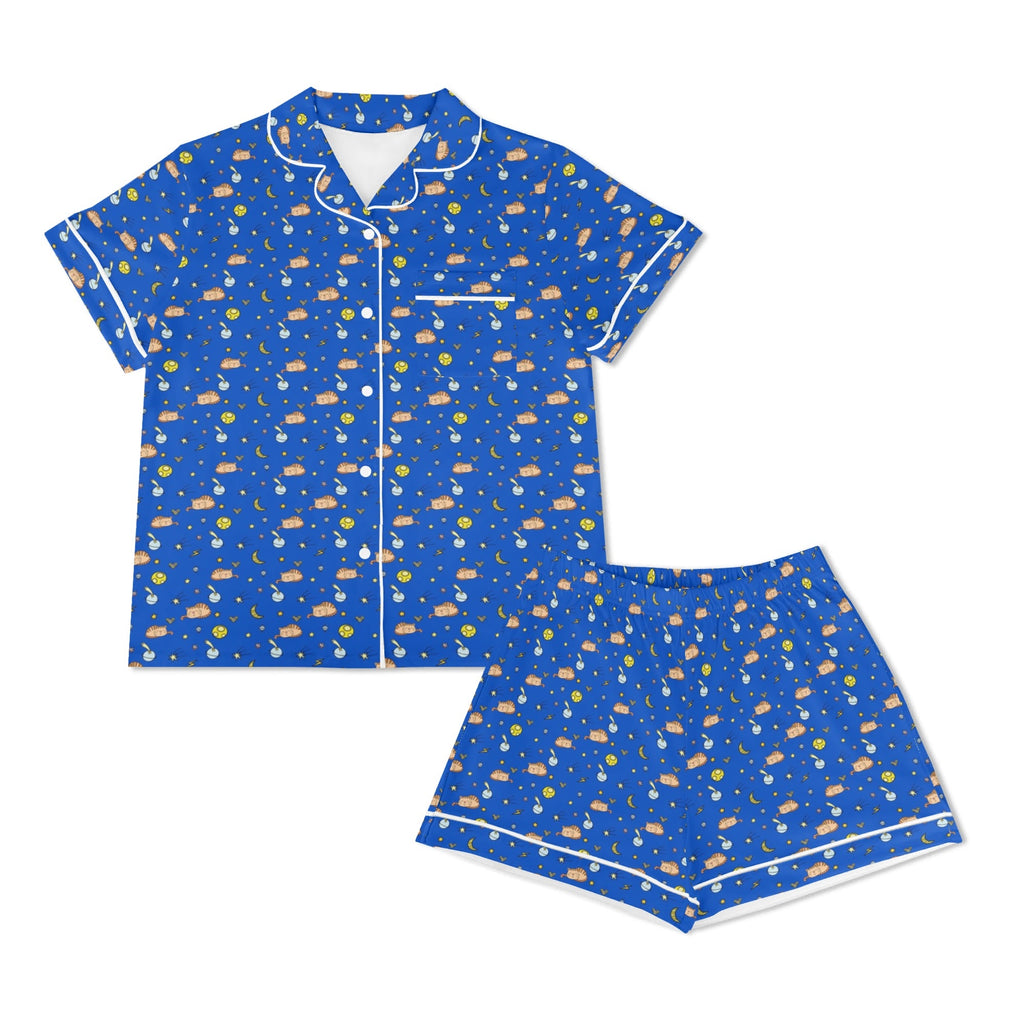 Cats In Space Womens Short Sleeve 2-Piece Pyjama Set Women's Short Sleeve Pyjamas animal Printed Offshore Space