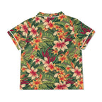 Vintage Hawaiian Floral Womens Short Sleeve 2-Piece Pyjama Set Women's Short Sleeve Pyjamas Plants Printed Offshore
