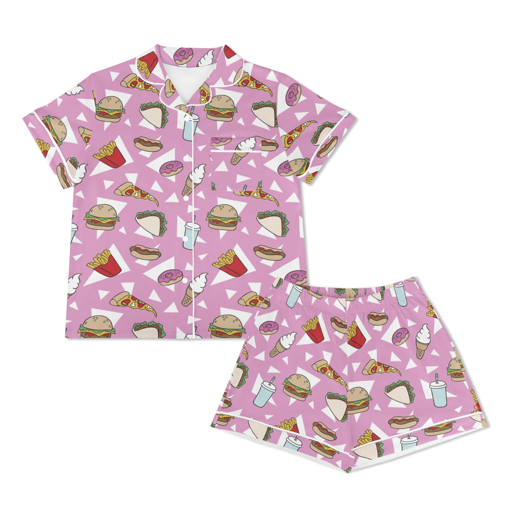 Fast Food Womens Short Sleeve 2-Piece Pyjama Set Women's Short Sleeve Pyjamas Food Printed Offshore