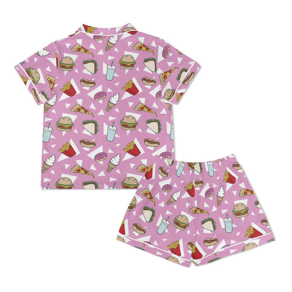 Fast Food Womens Short Sleeve 2-Piece Pyjama Set Women's Short Sleeve Pyjamas Food Printed Offshore