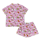 Fast Food Womens Short Sleeve 2-Piece Pyjama Set Women's Short Sleeve Pyjamas Food Printed Offshore